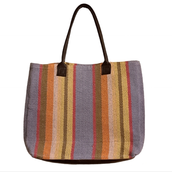 Dash & Albert Bags Dash Albert Cotton And Leather Tote Bag Poshmark